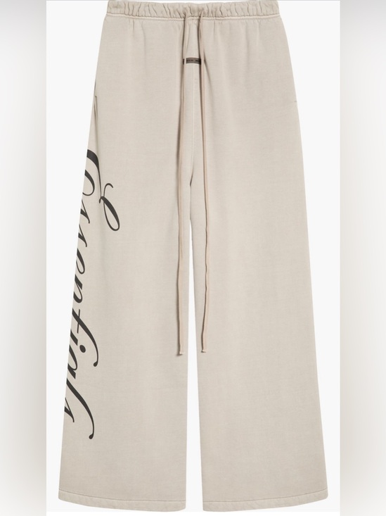 Fear of God Other - Fear of God Wide Leg Drawstring Sweatpants with Script Side Print